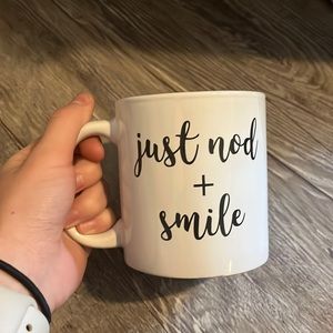 Just nod + smile Mug
